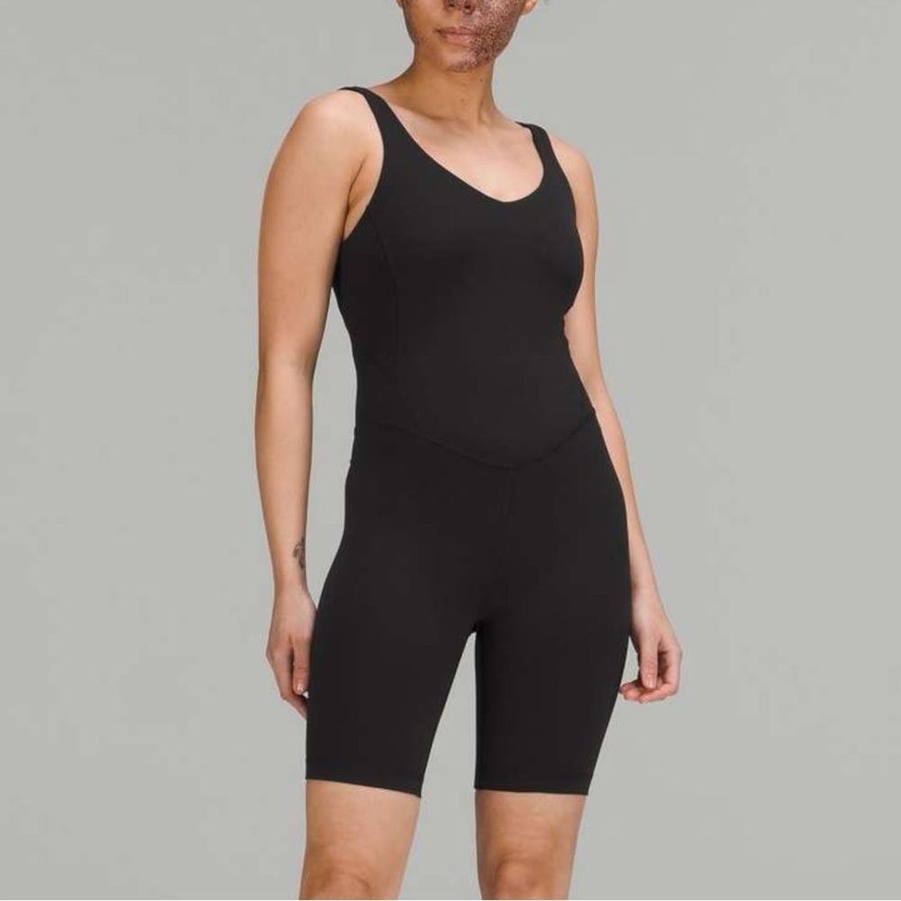 Lululemon Align Onesie 8" - Black Sleeveless Active One Piece Romper sz 2